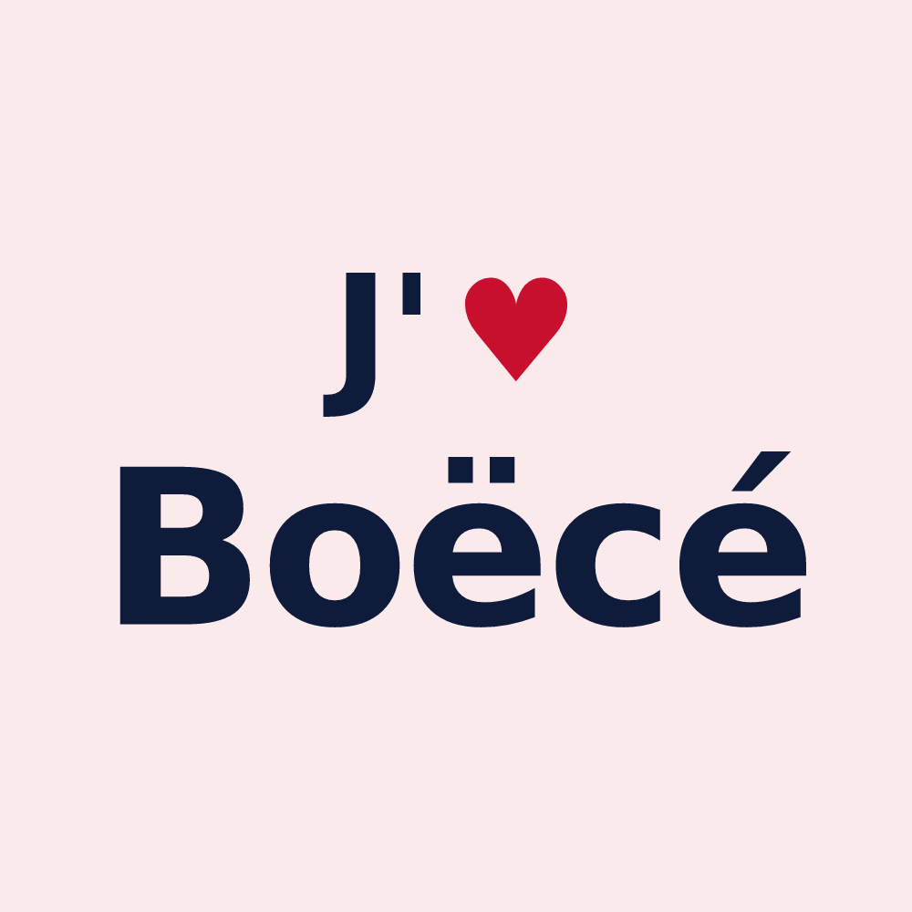 Magnet personnalisé Boëcé — design J'aime Boëcé