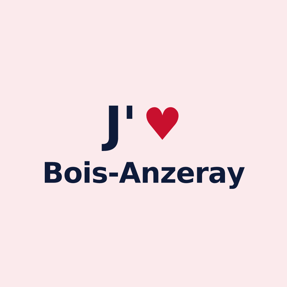 Magnet personnalisé Bois-Anzeray — design J'aime Bois-Anzeray
