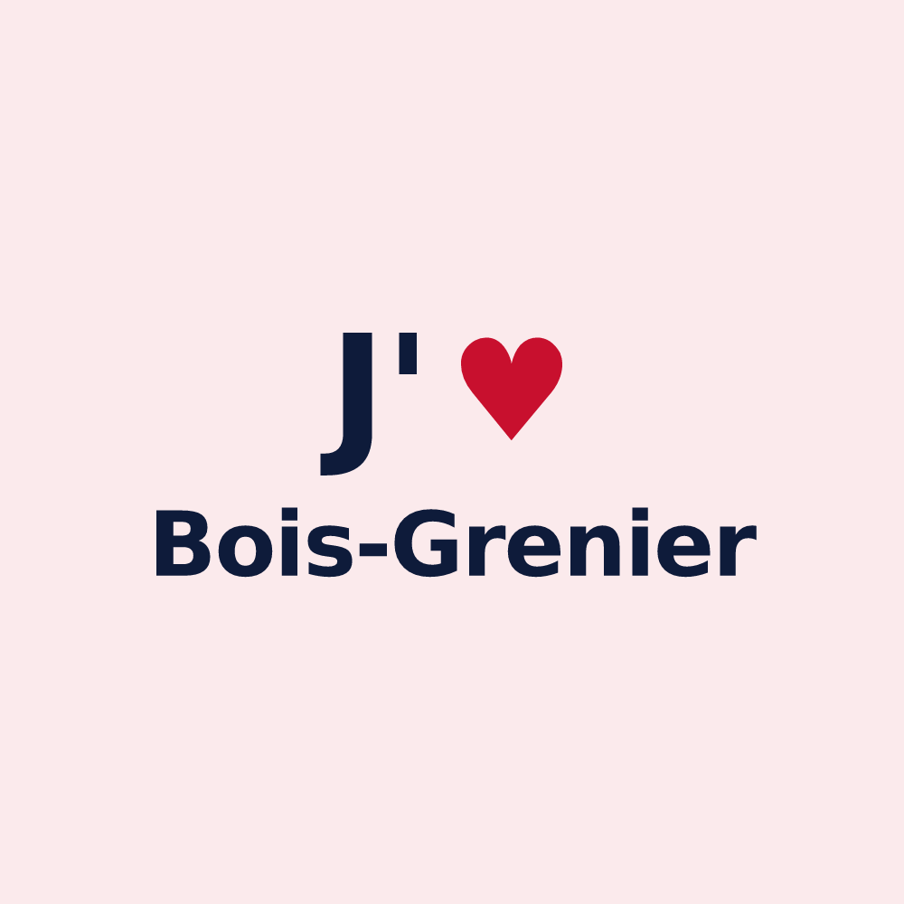 Magnet personnalisé Bois-Grenier — design J'aime Bois-Grenier