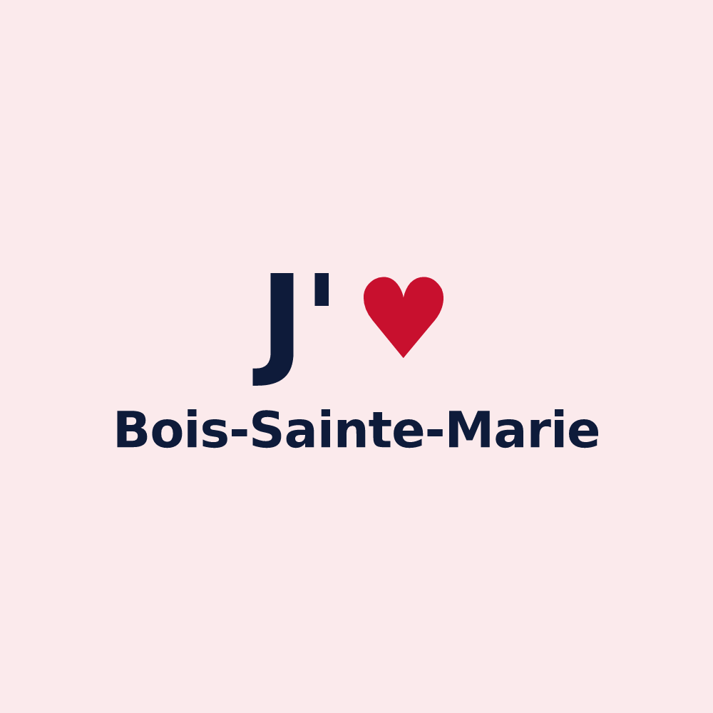 Magnet personnalisé Bois-Sainte-Marie — design « J'aime Bois-Sainte-Marie » imprimé sur le magnet