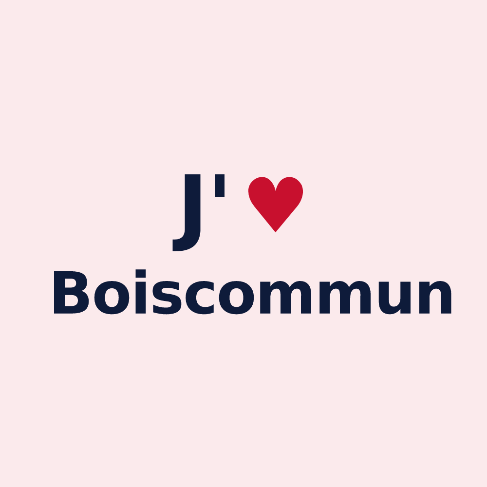 Magnet personnalisé Boiscommun — design J'aime Boiscommun