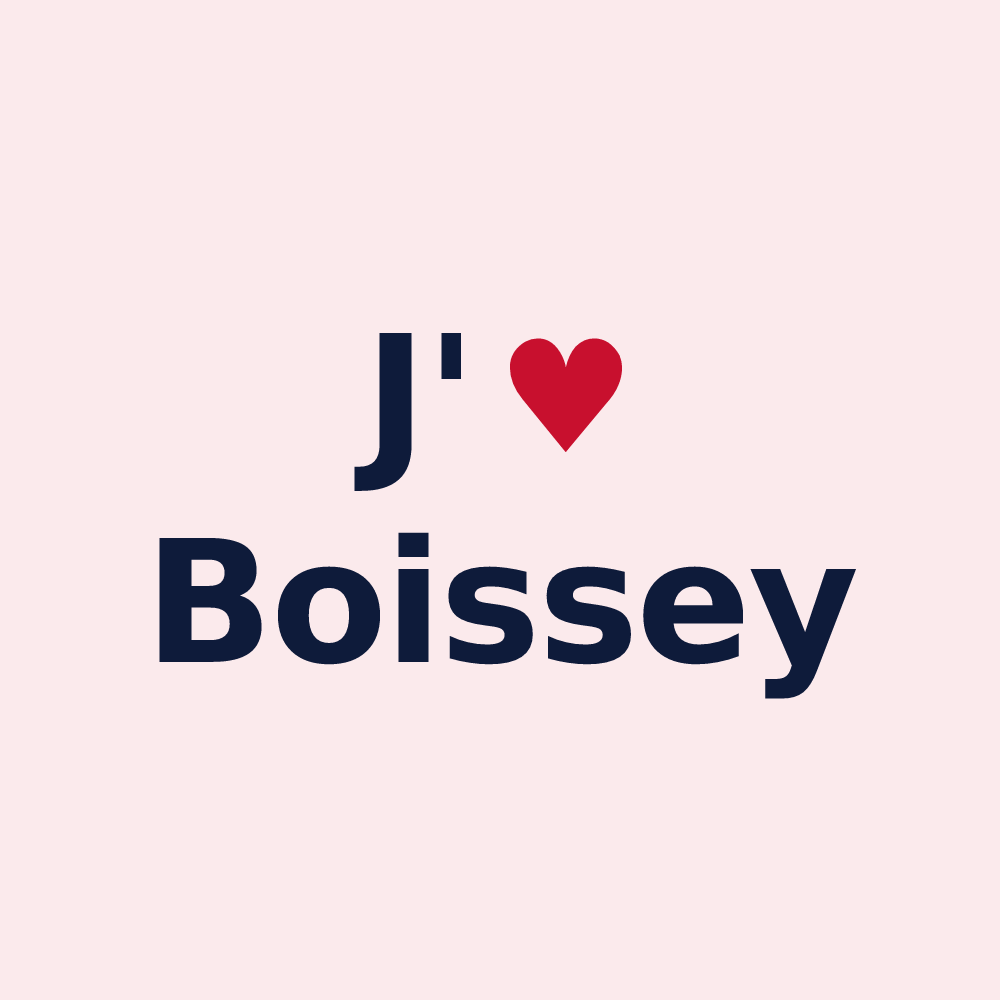Magnet personnalisé Boissey — design J'aime Boissey