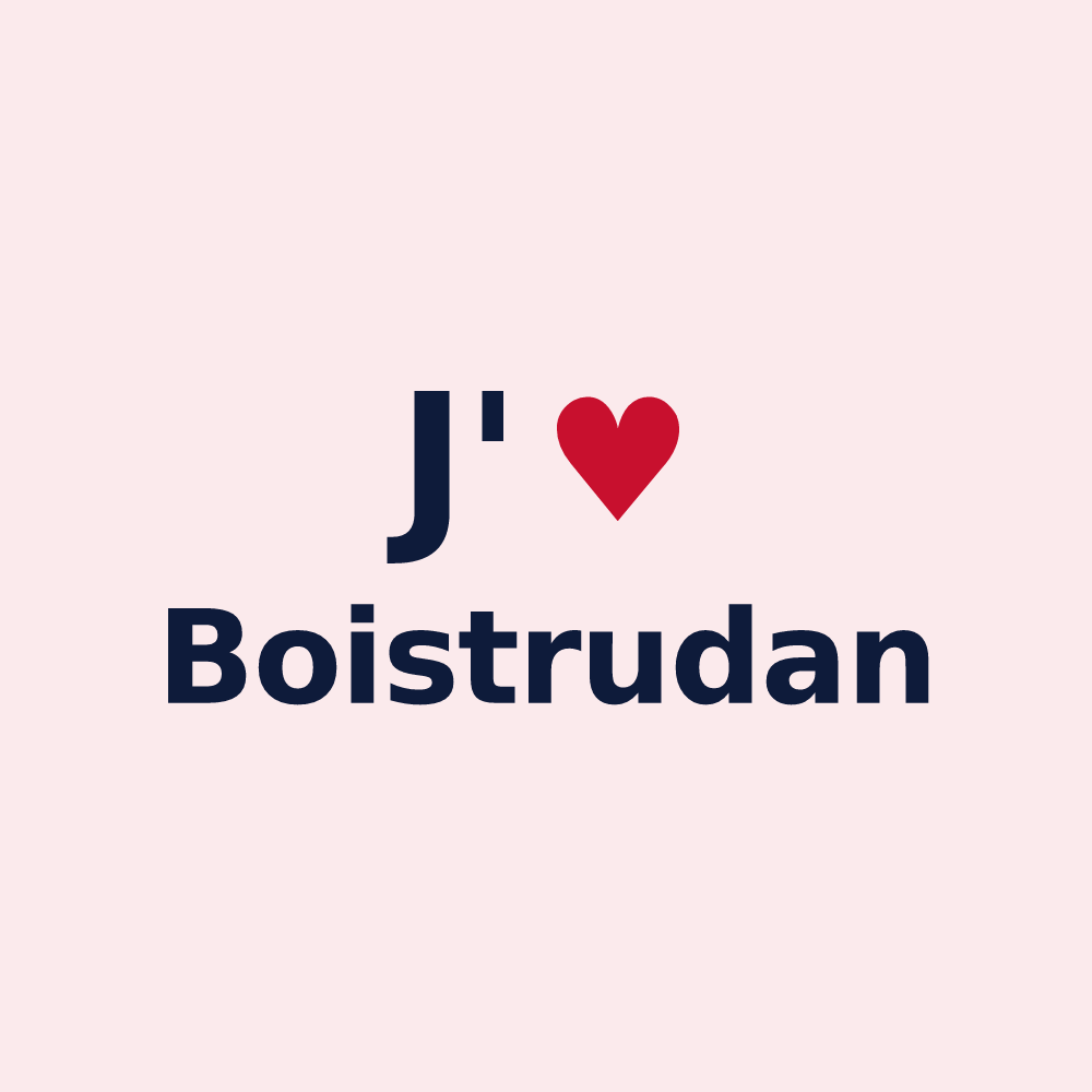 Magnet personnalisé Boistrudan — design J'aime Boistrudan
