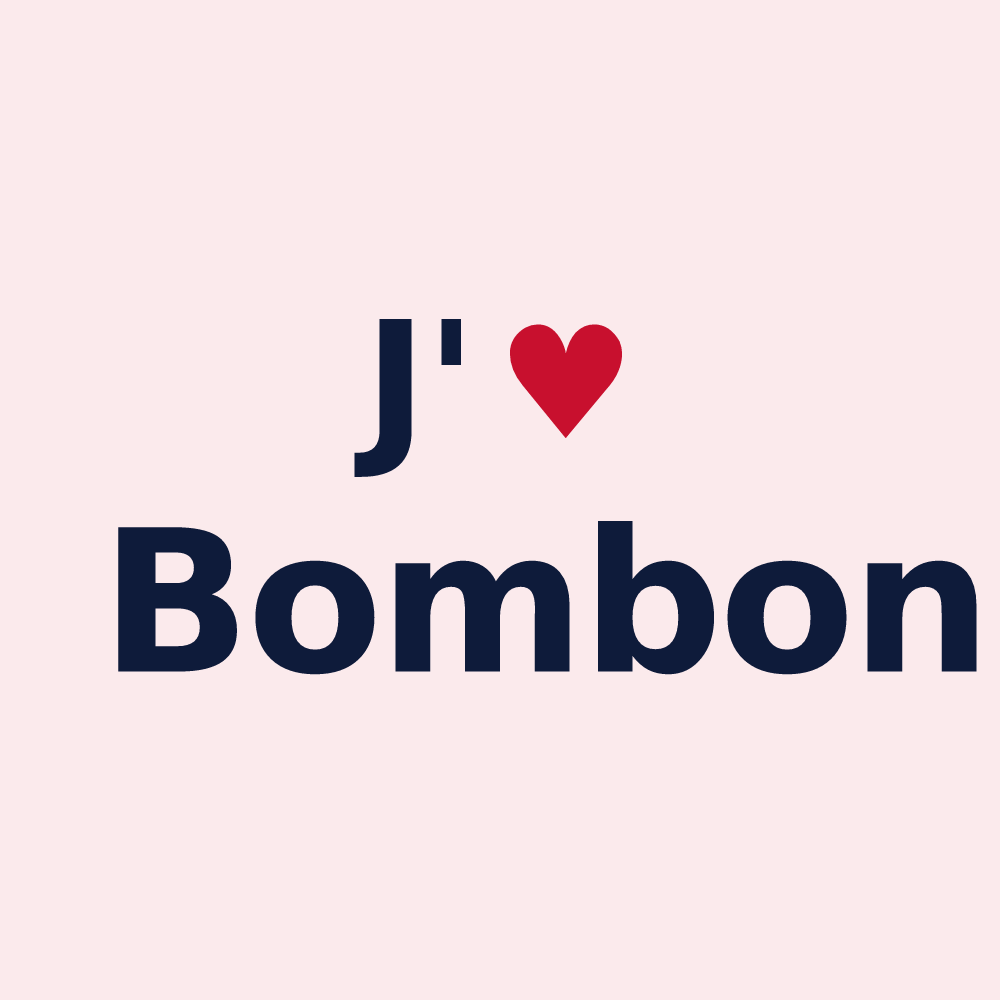 Magnet personnalisé Bombon — design « J'aime Bombon » imprimé sur le magnet