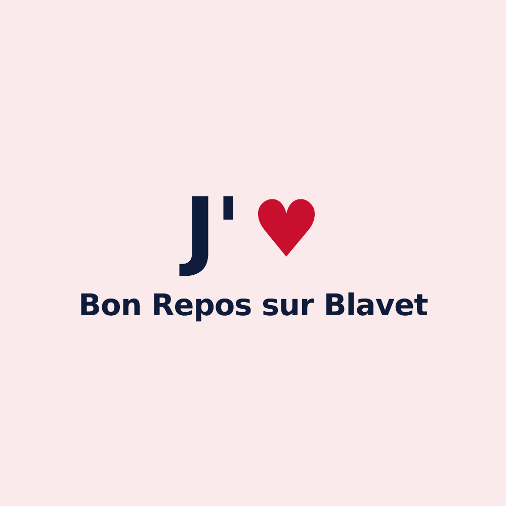 Magnet personnalisé Bon Repos sur Blavet — design « J'aime Bon Repos sur Blavet » imprimé sur le magnet
