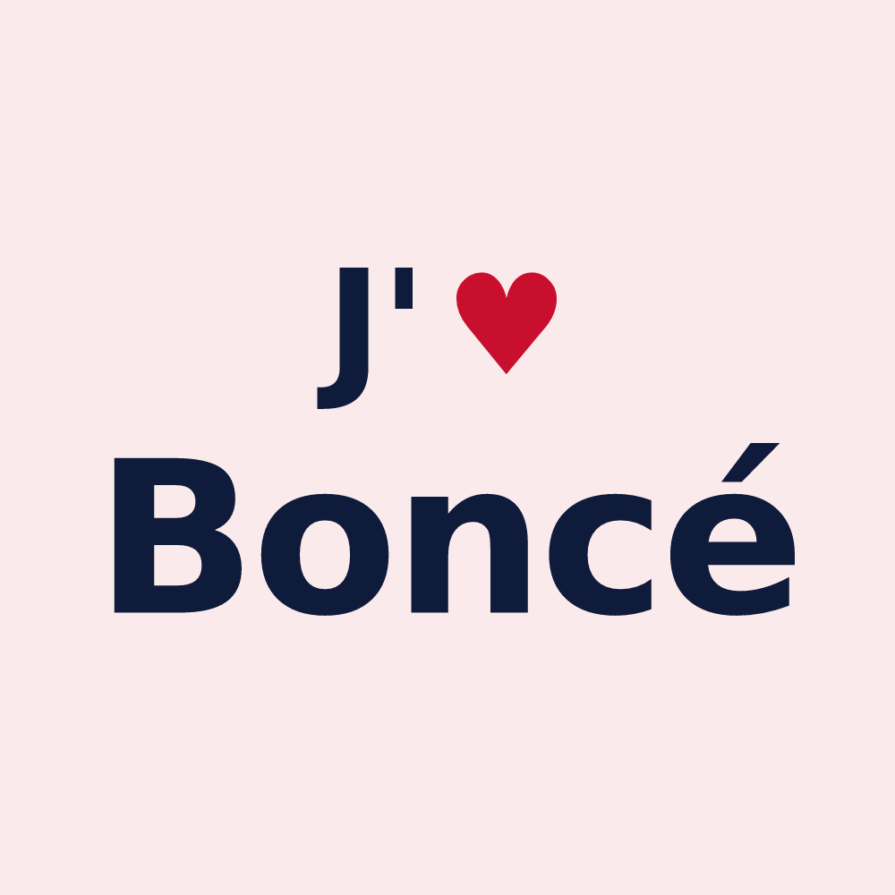 Magnet personnalisé Boncé — design « J'aime Boncé » imprimé sur le magnet