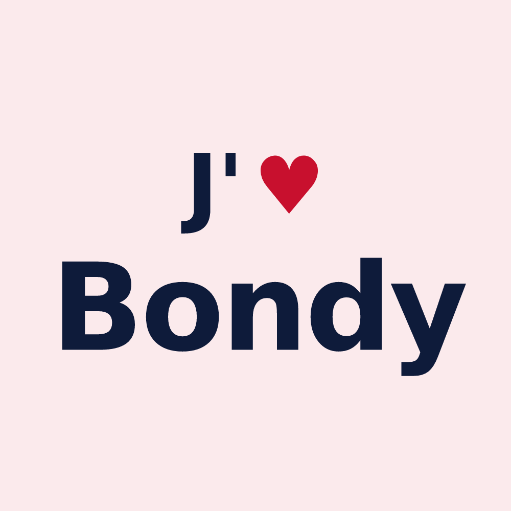 Magnet personnalisé Bondy — design « J'aime Bondy » imprimé sur le magnet