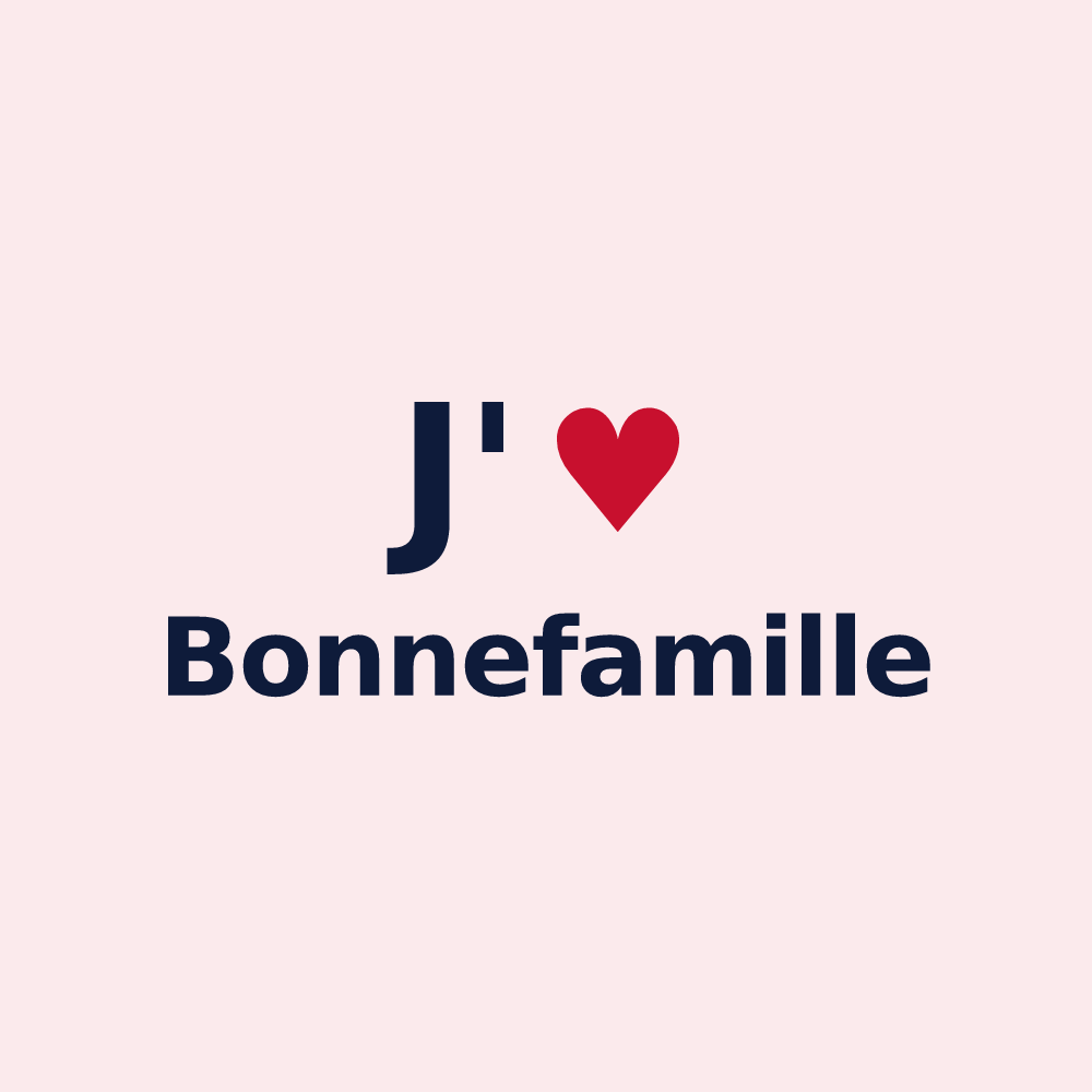 Magnet personnalisé Bonnefamille — design J'aime Bonnefamille