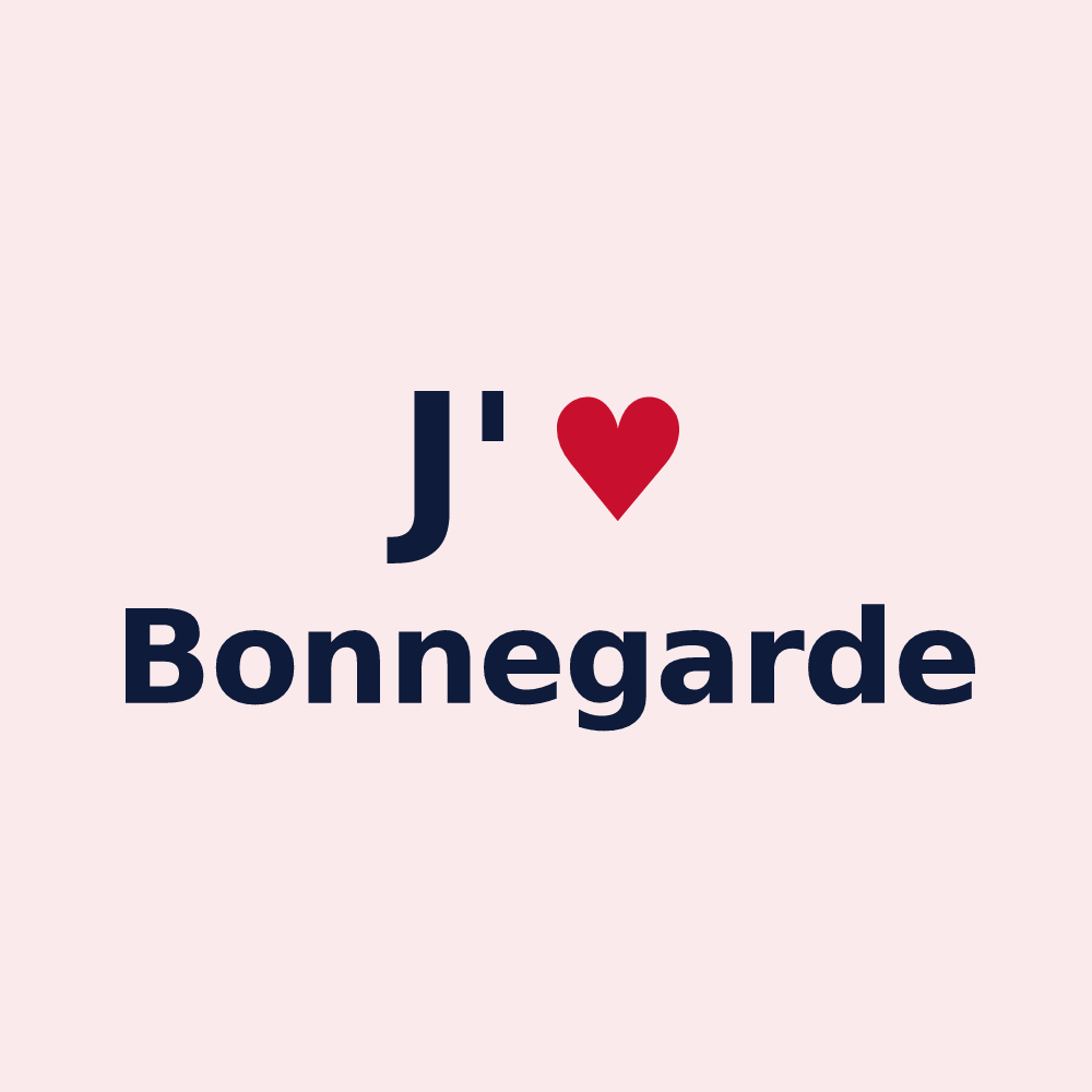 Magnet personnalisé Bonnegarde — design J'aime Bonnegarde