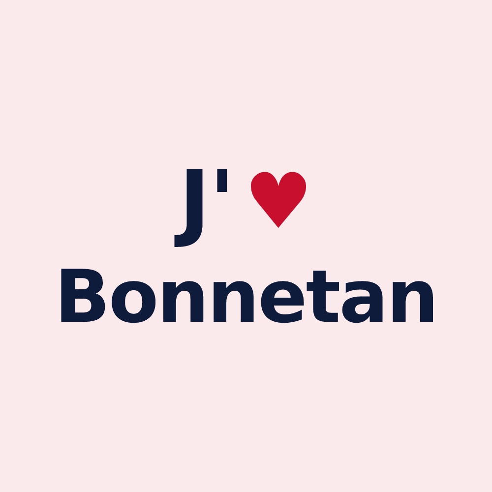 Magnet personnalisé Bonnetan — design J'aime Bonnetan