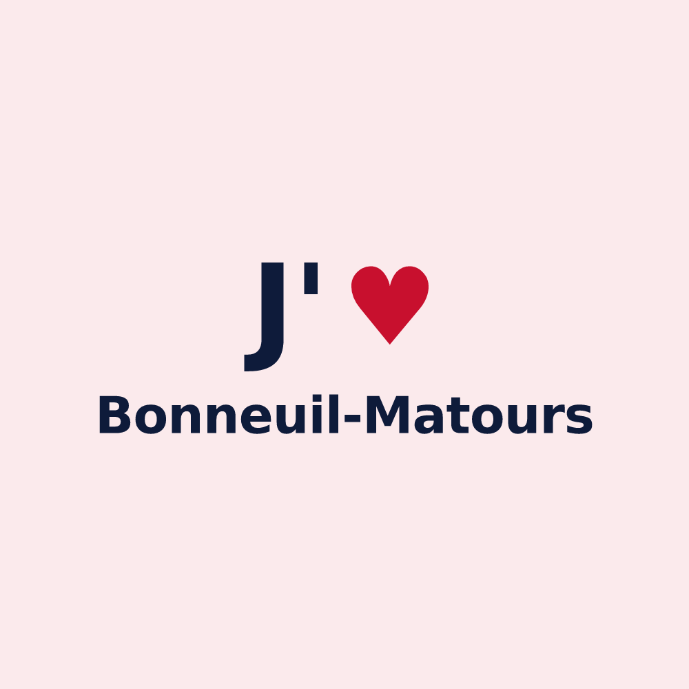 Magnet personnalisé Bonneuil-Matours — design « J'aime Bonneuil-Matours » imprimé sur le magnet