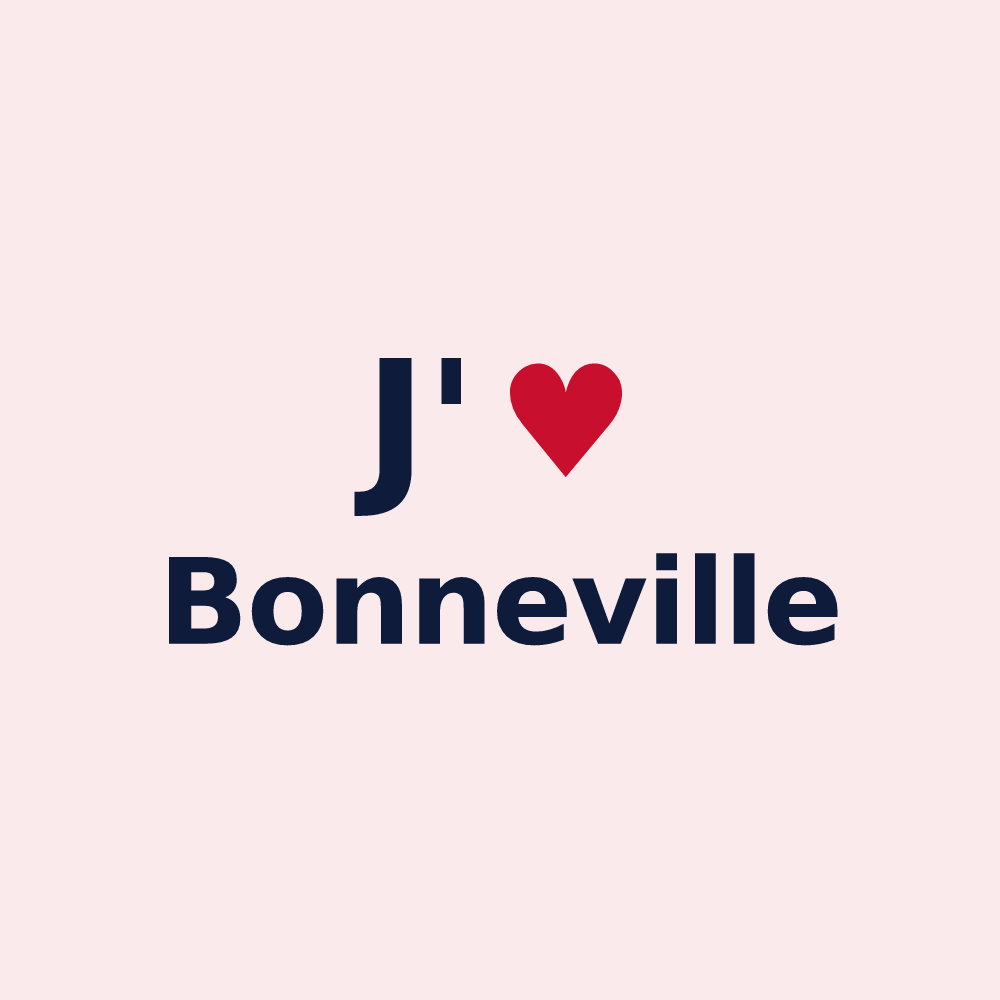 Magnet personnalisé Bonneville — design J'aime Bonneville