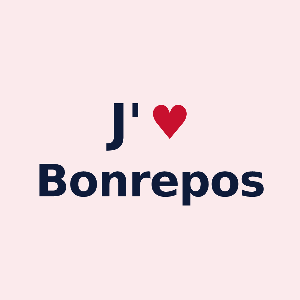 Magnet personnalisé Bonrepos — design J'aime Bonrepos