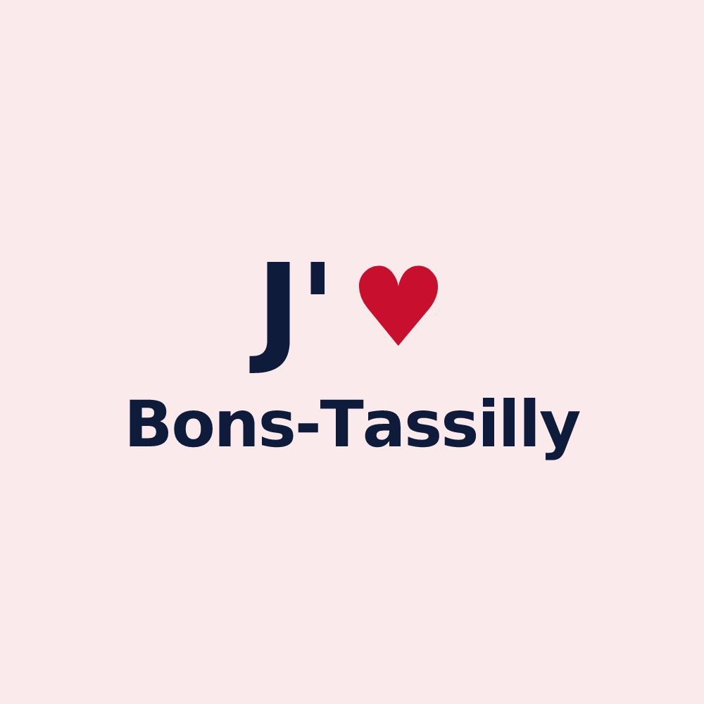 Magnet personnalisé Bons-Tassilly — design J'aime Bons-Tassilly