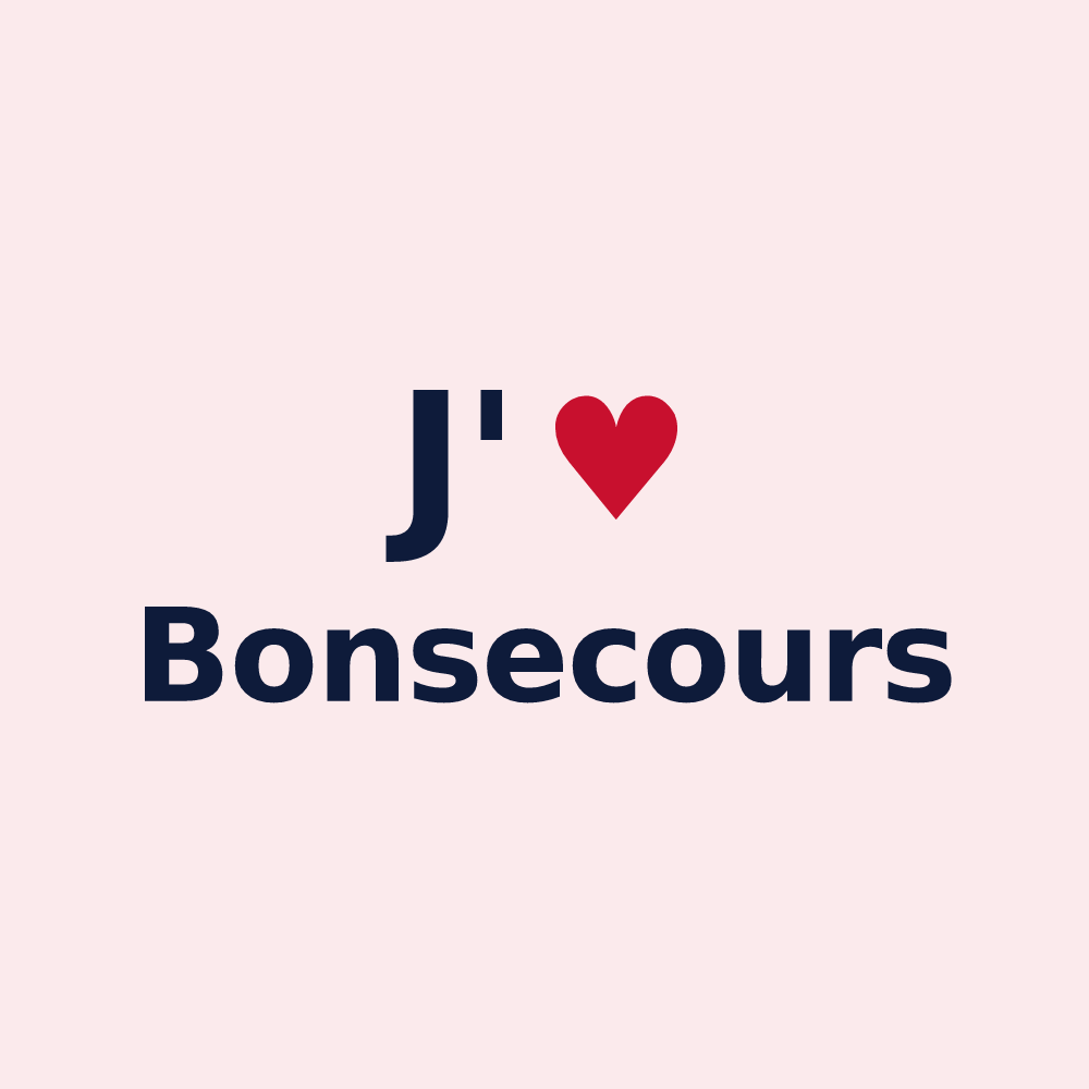 Magnet personnalisé Bonsecours — design J'aime Bonsecours