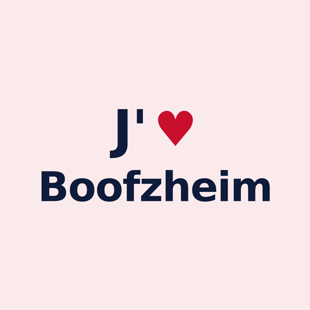 Magnet personnalisé Boofzheim — design J'aime Boofzheim