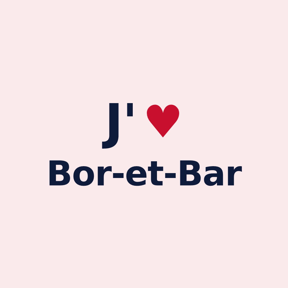 Magnet personnalisé Bor-et-Bar — design J'aime Bor-et-Bar