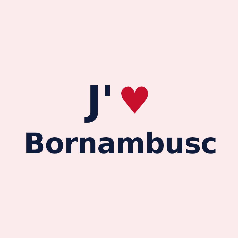 Magnet personnalisé Bornambusc — design J'aime Bornambusc