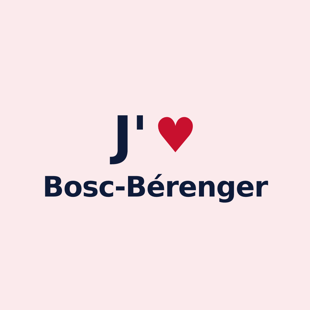 Magnet personnalisé Bosc-Bérenger — design « J'aime Bosc-Bérenger » imprimé sur le magnet