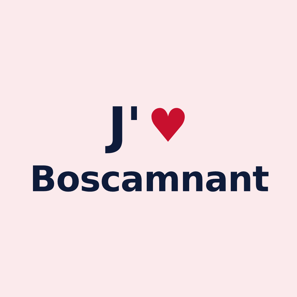 Magnet personnalisé Boscamnant — design J'aime Boscamnant
