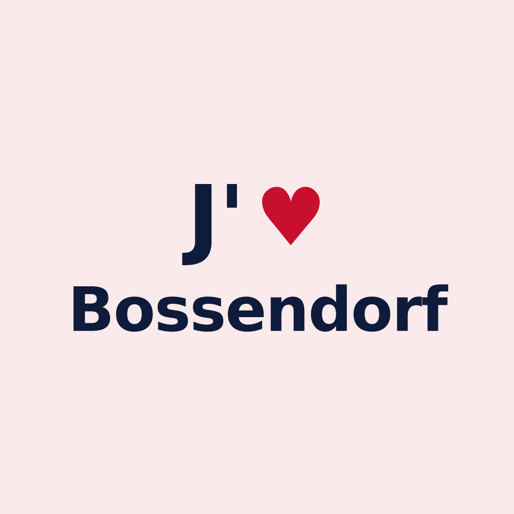 Magnet personnalisé Bossendorf — design J'aime Bossendorf