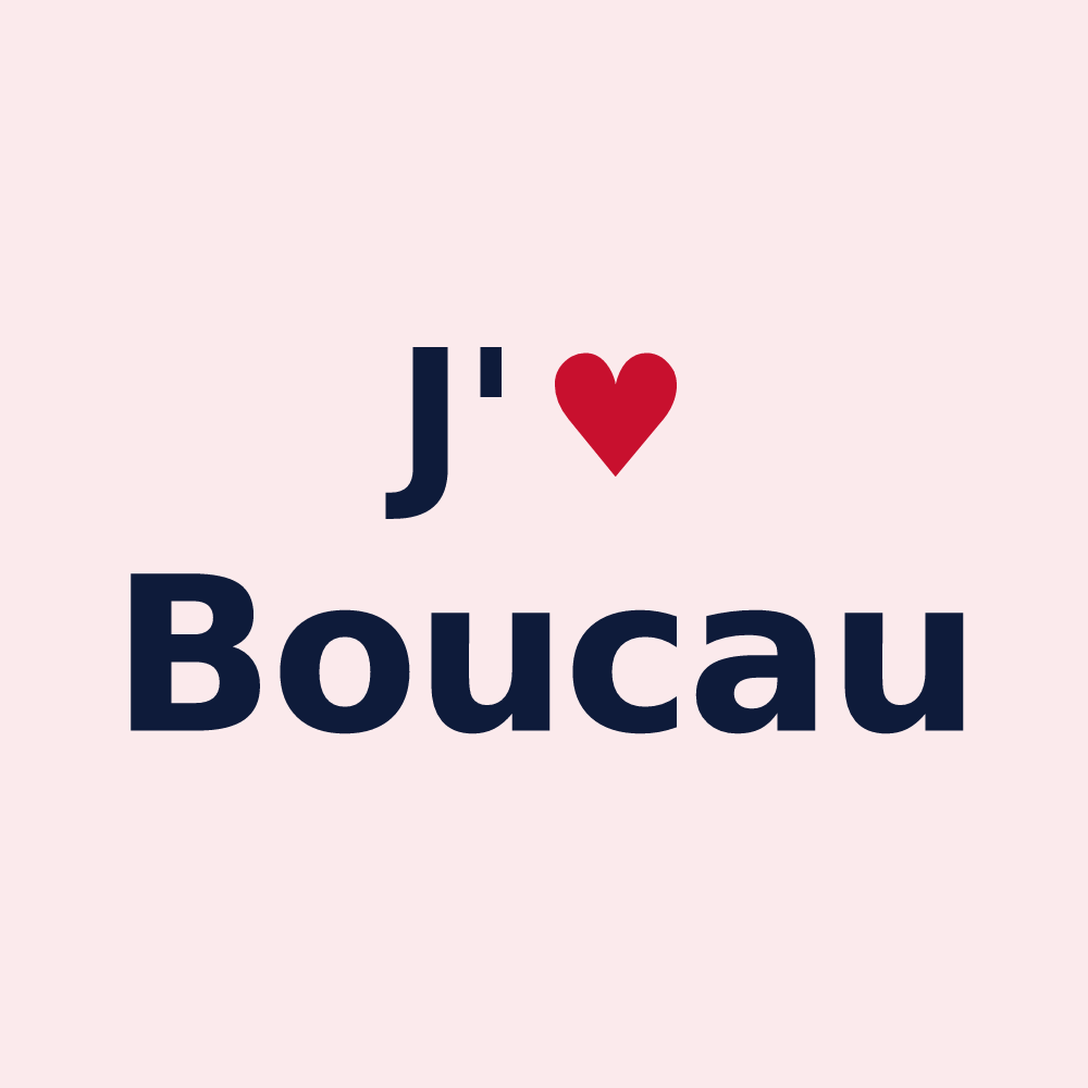 Magnet personnalisé Boucau — design « J'aime Boucau » imprimé sur le magnet