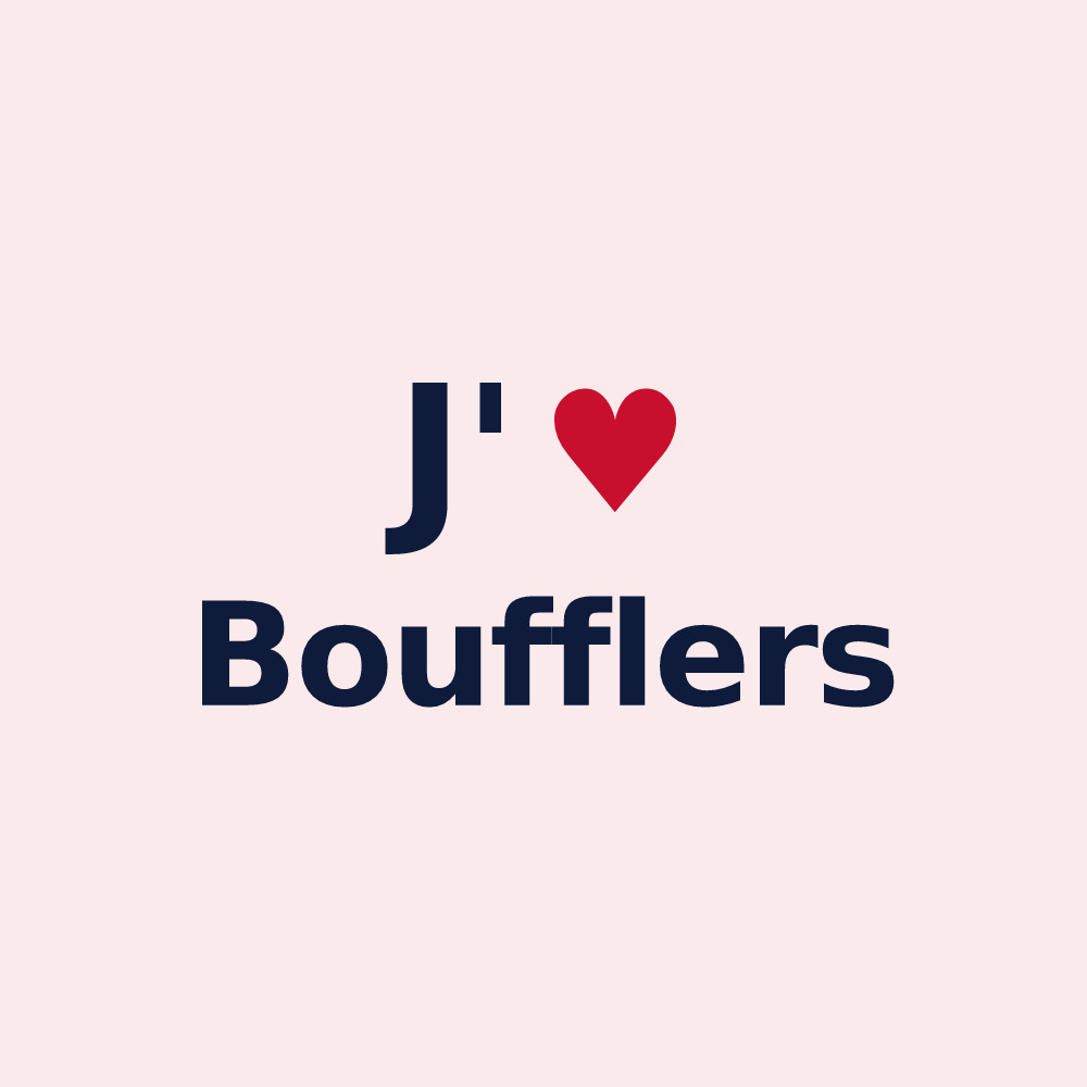 Magnet personnalisé Boufflers — design « J'aime Boufflers » imprimé sur le magnet