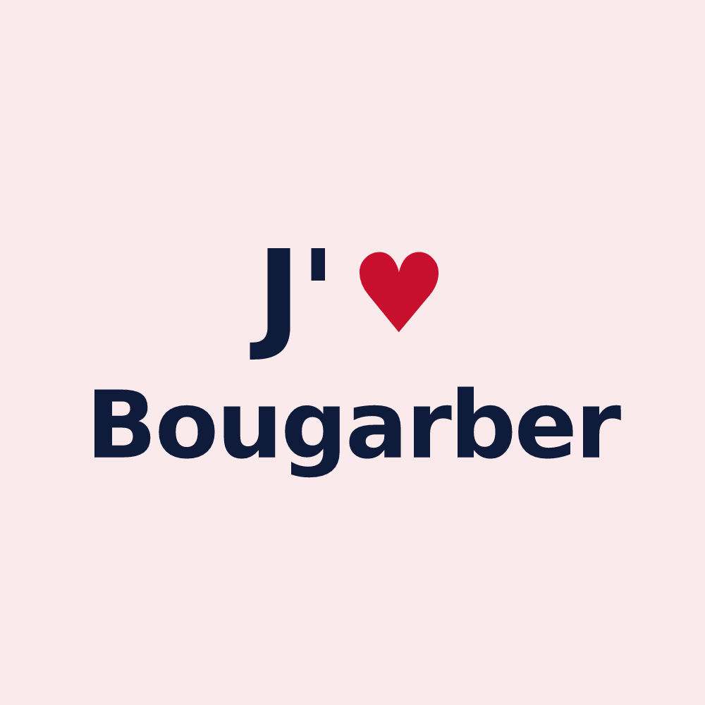 Magnet personnalisé Bougarber — design J'aime Bougarber