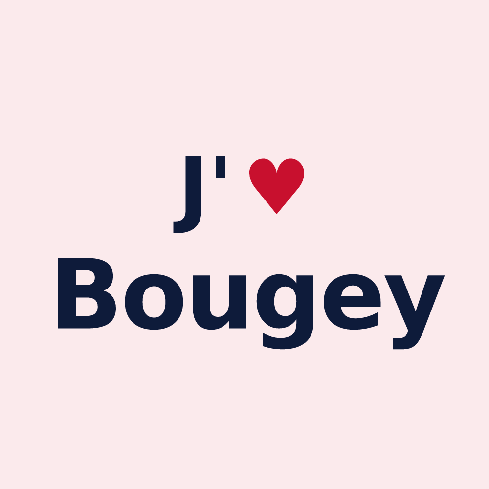 Magnet personnalisé Bougey — design J'aime Bougey