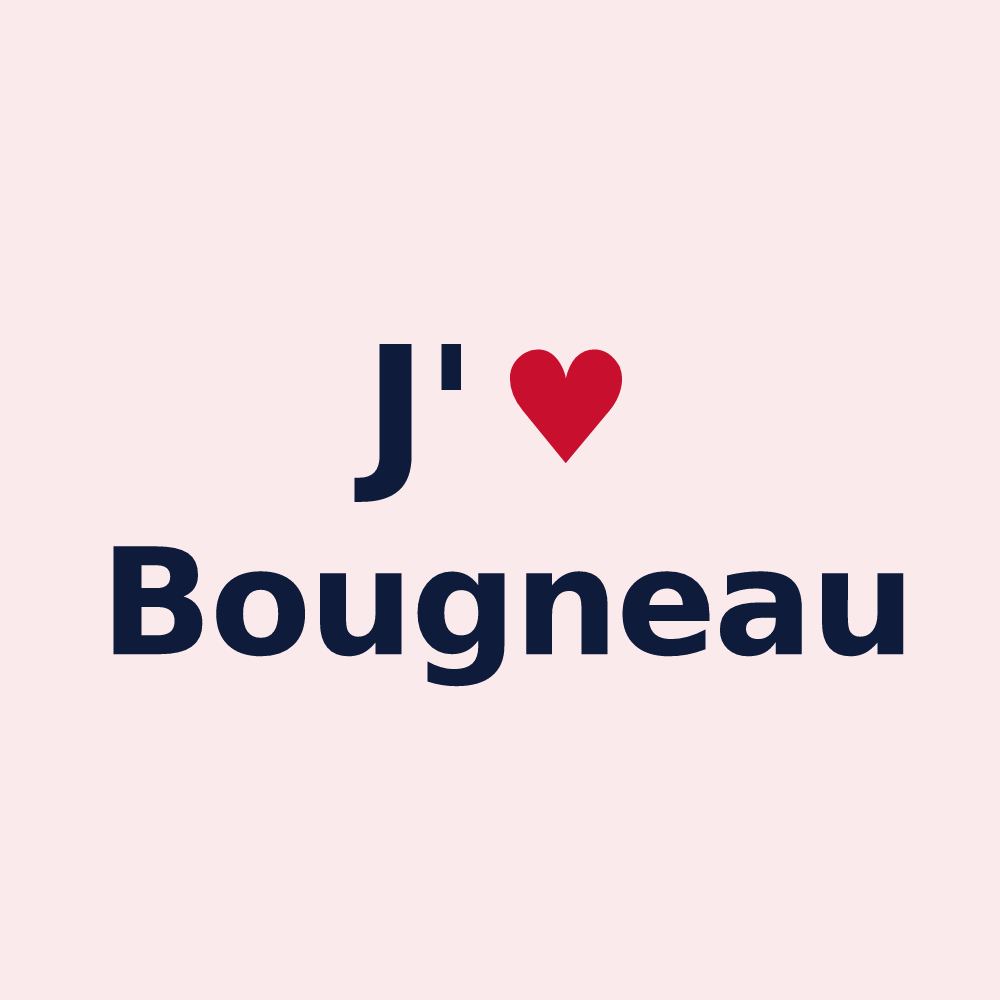 Magnet personnalisé Bougneau — design J'aime Bougneau