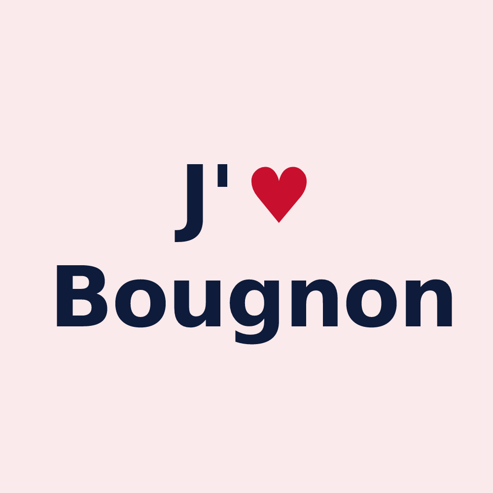 Magnet personnalisé Bougnon — design J'aime Bougnon