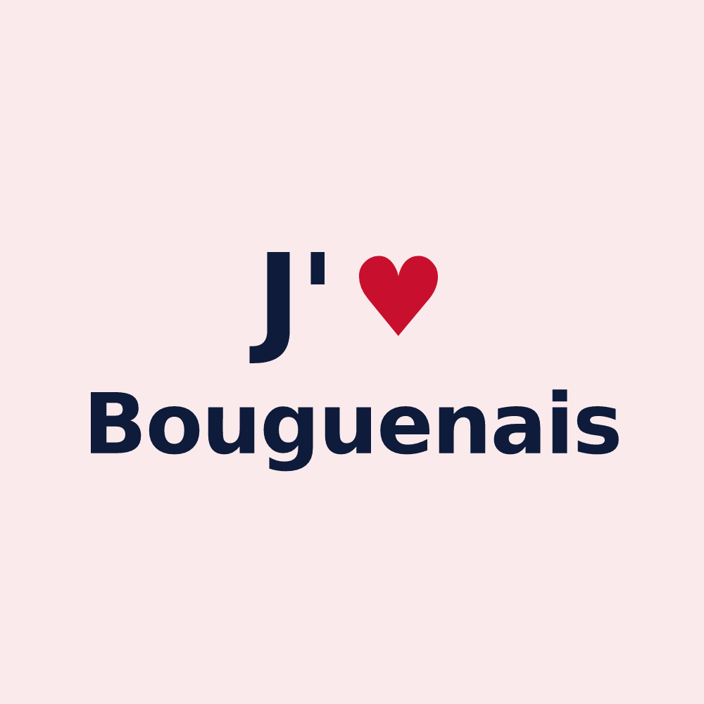 Magnet personnalisé Bouguenais — design J'aime Bouguenais