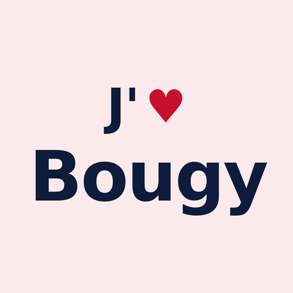 Magnet personnalisé Bougy — design J'aime Bougy