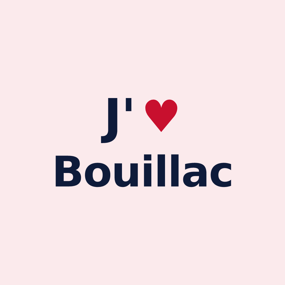 Magnet personnalisé Bouillac — design J'aime Bouillac