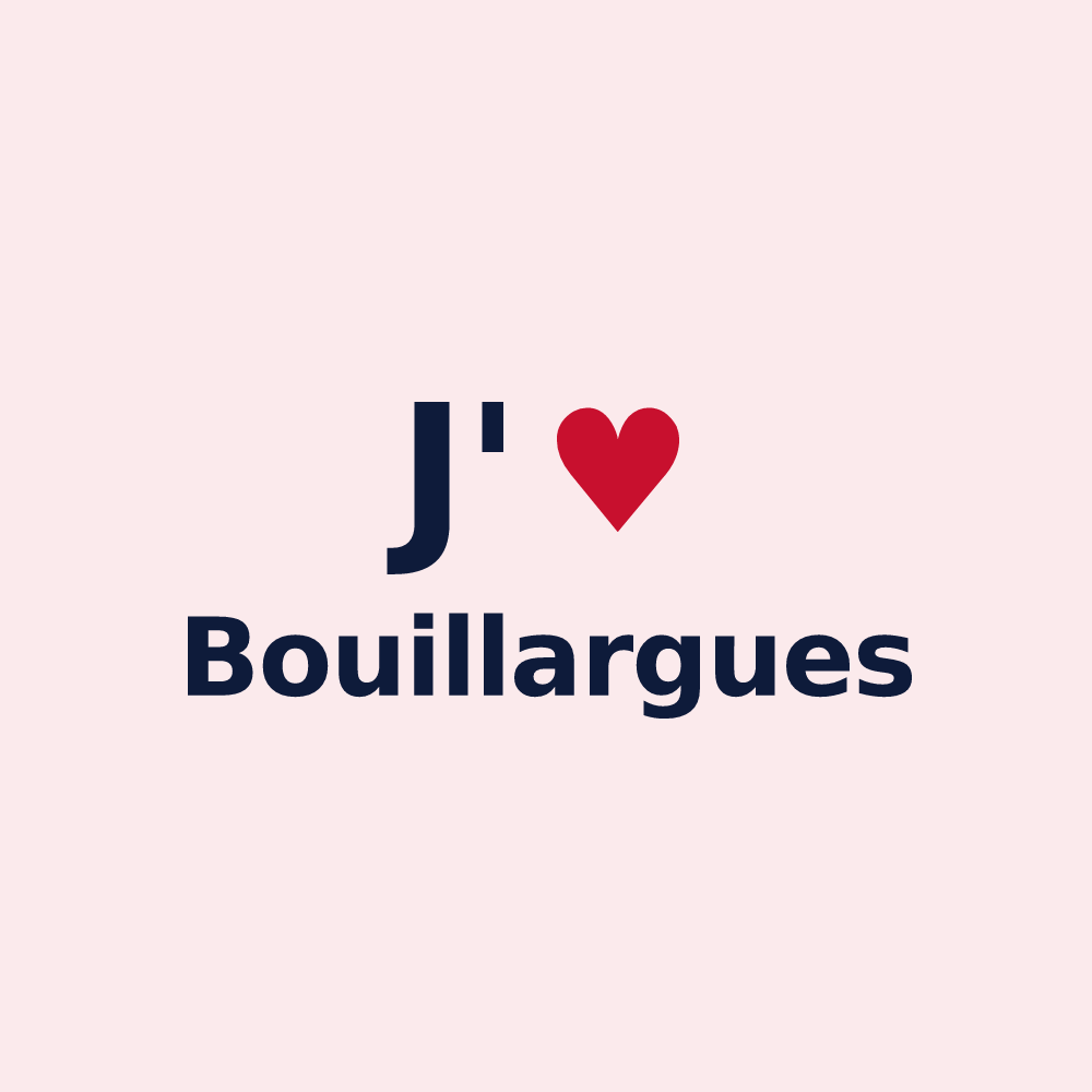 Magnet personnalisé Bouillargues — design J'aime Bouillargues