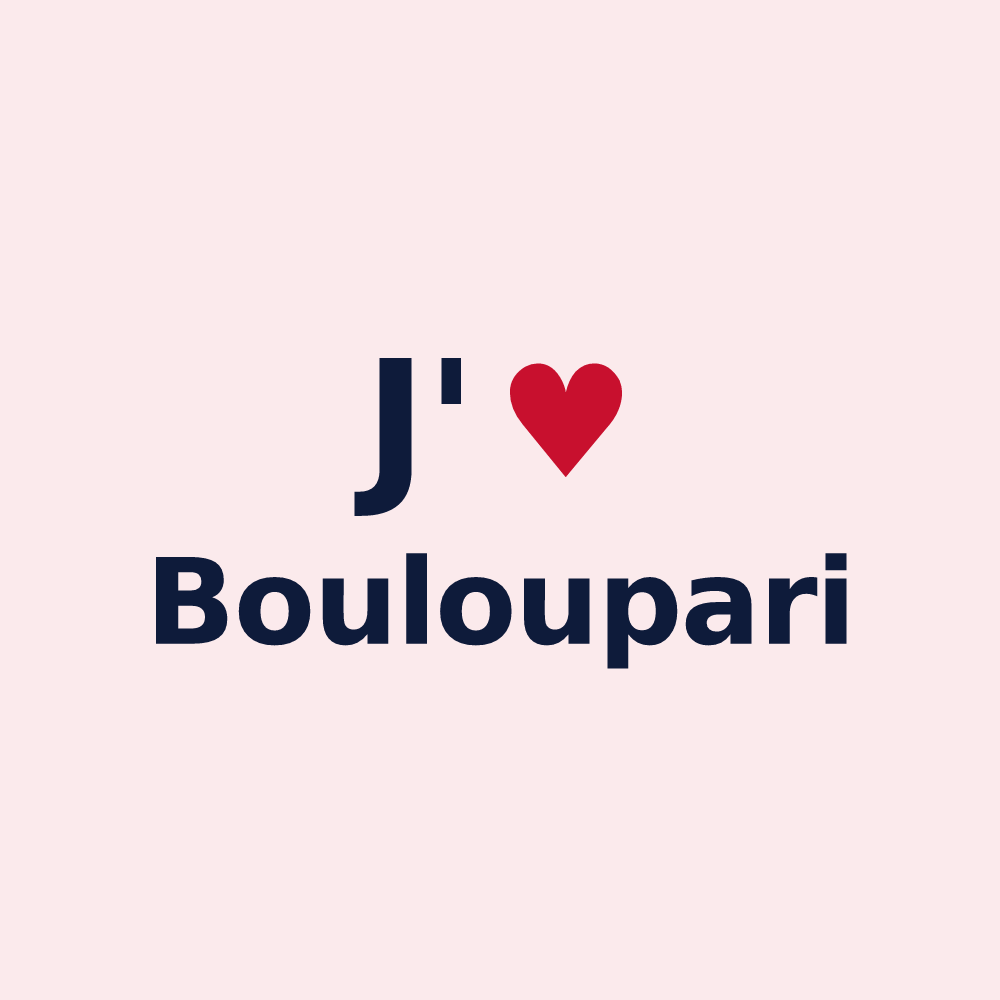 Magnet personnalisé Bouloupari — design J'aime Bouloupari