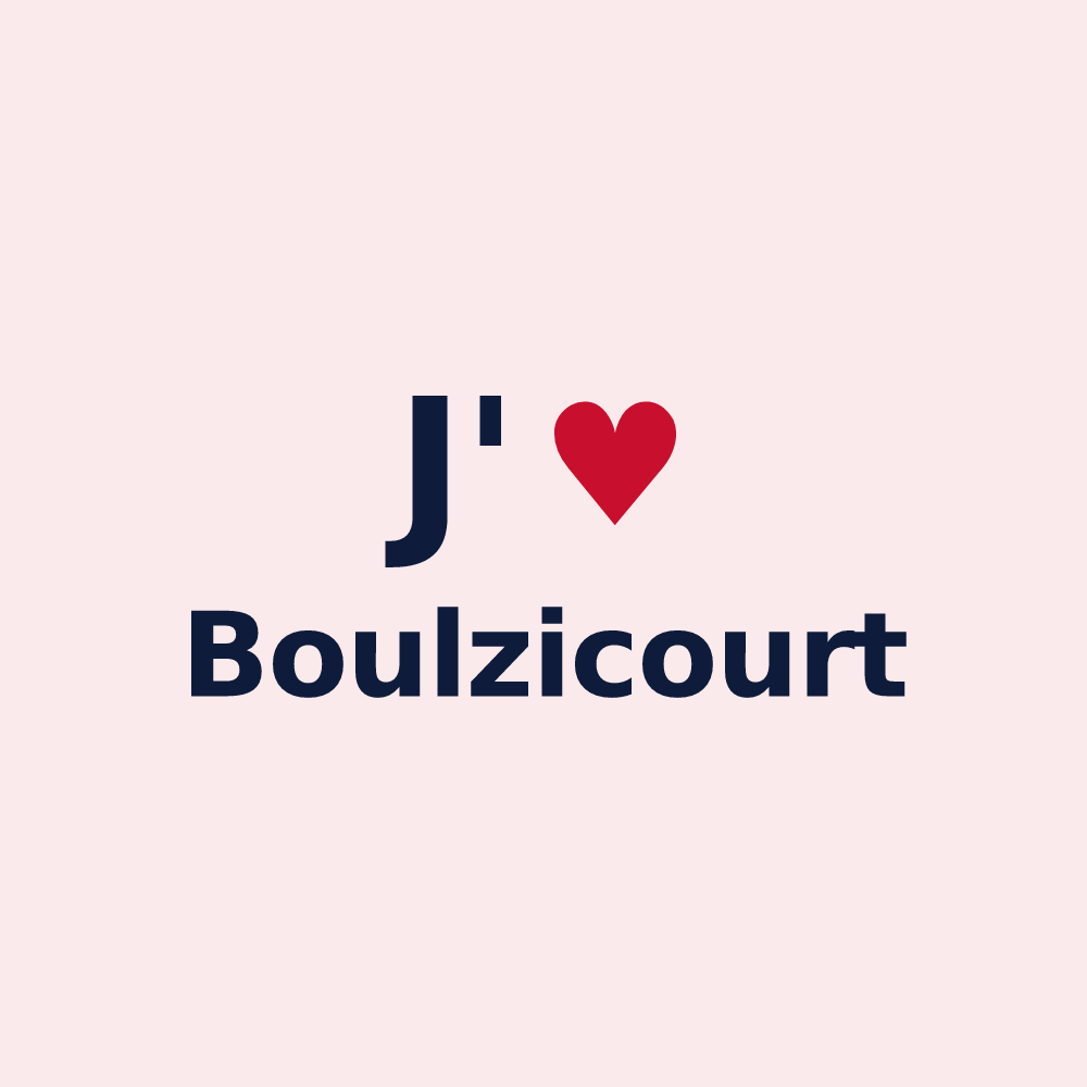 Magnet personnalisé Boulzicourt — design J'aime Boulzicourt