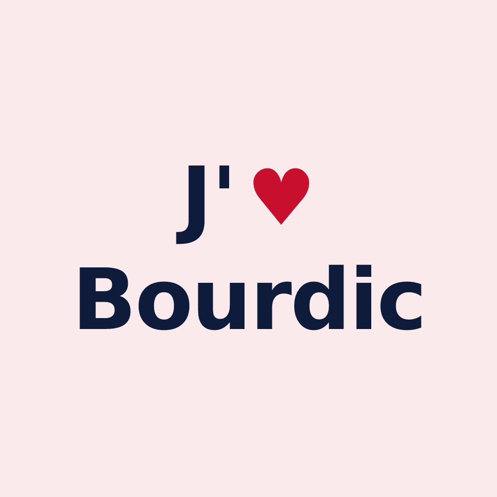Magnet personnalisé Bourdic — design « J'aime Bourdic » imprimé sur le magnet