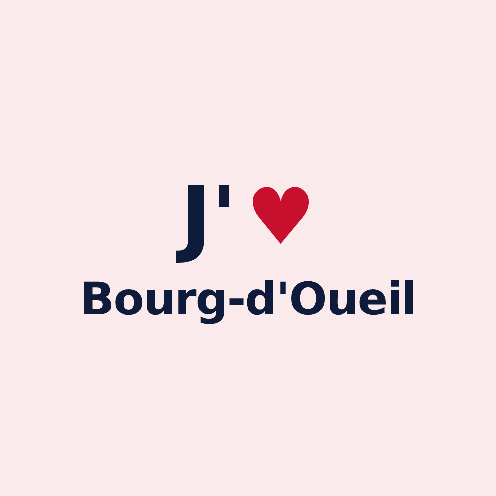 Magnet personnalisé Bourg-d'Oueil — design J'aime Bourg-d'Oueil