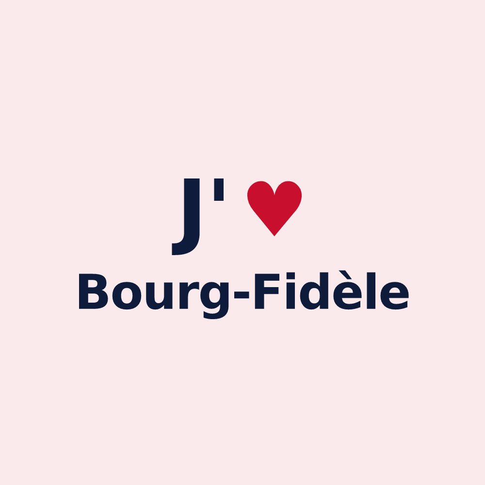 Magnet personnalisé Bourg-Fidèle — design J'aime Bourg-Fidèle