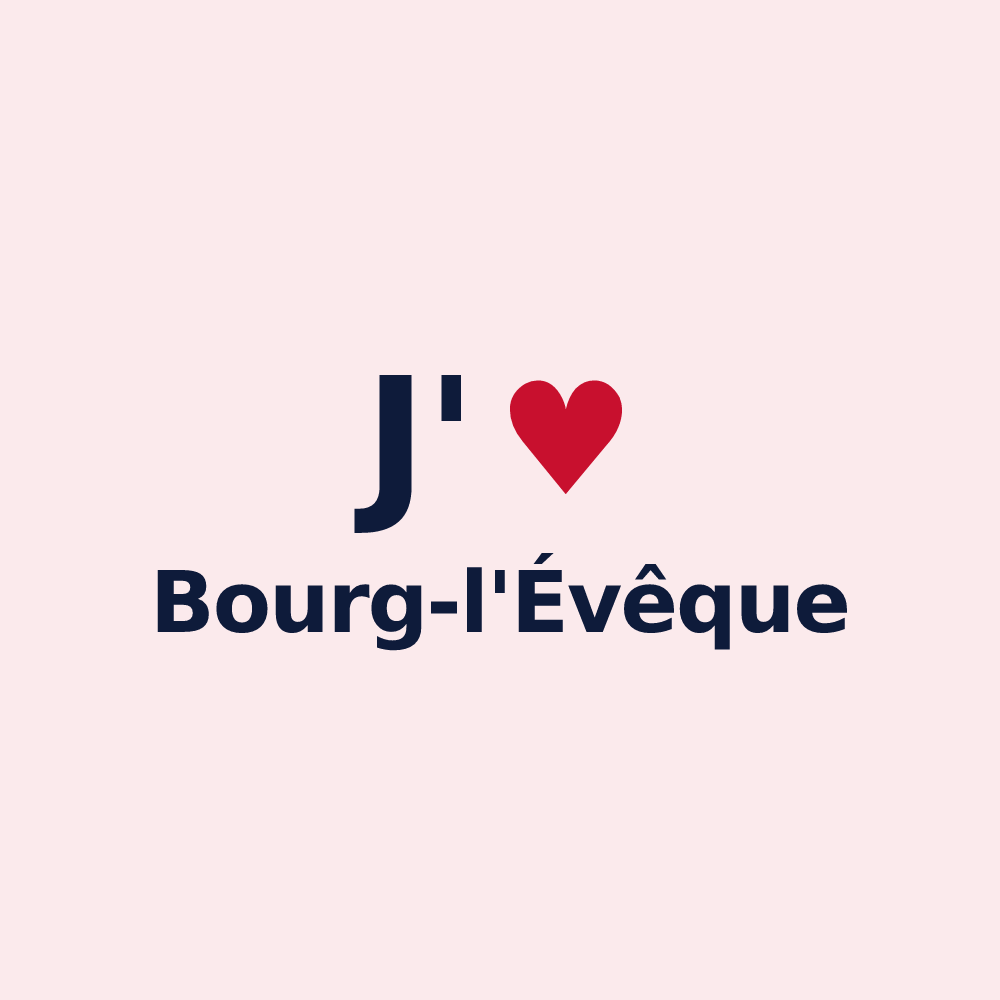 Magnet personnalisé Bourg-l'Évêque — design J'aime Bourg-l'Évêque