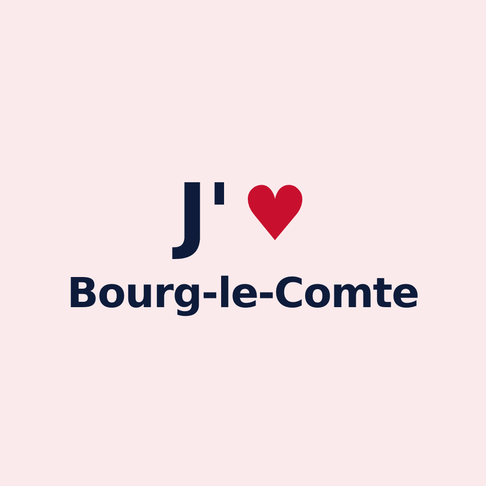 Magnet personnalisé Bourg-le-Comte — design J'aime Bourg-le-Comte
