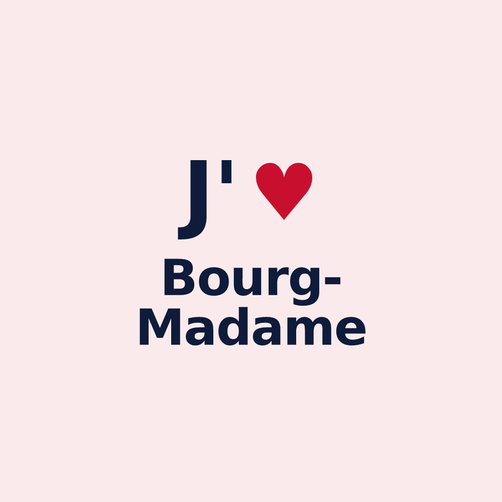 Magnet personnalisé Bourg-Madame — design « J'aime Bourg-Madame » imprimé sur le magnet