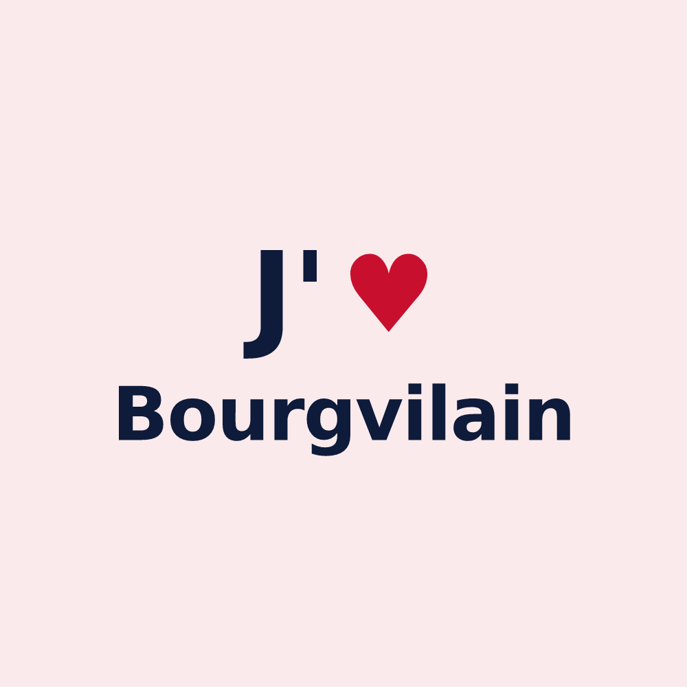 Magnet personnalisé Bourgvilain — design J'aime Bourgvilain
