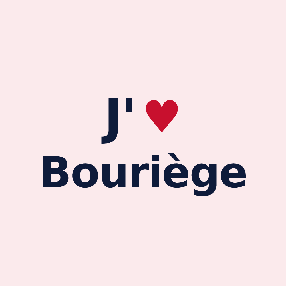 Magnet personnalisé Bouriège — design J'aime Bouriège