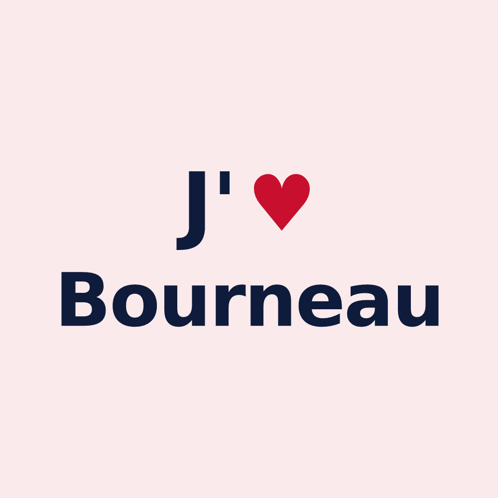 Magnet personnalisé Bourneau — design J'aime Bourneau