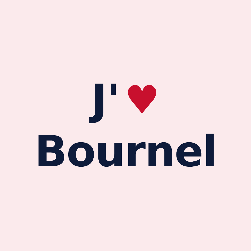 Magnet personnalisé Bournel — design J'aime Bournel