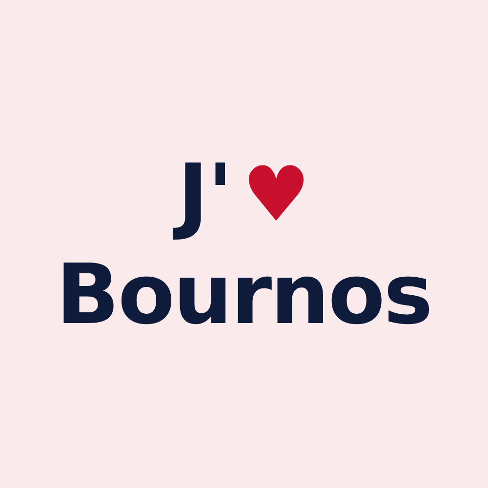 Magnet personnalisé Bournos — design J'aime Bournos