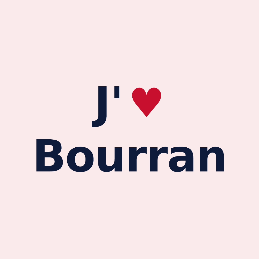 Magnet personnalisé Bourran — design J'aime Bourran