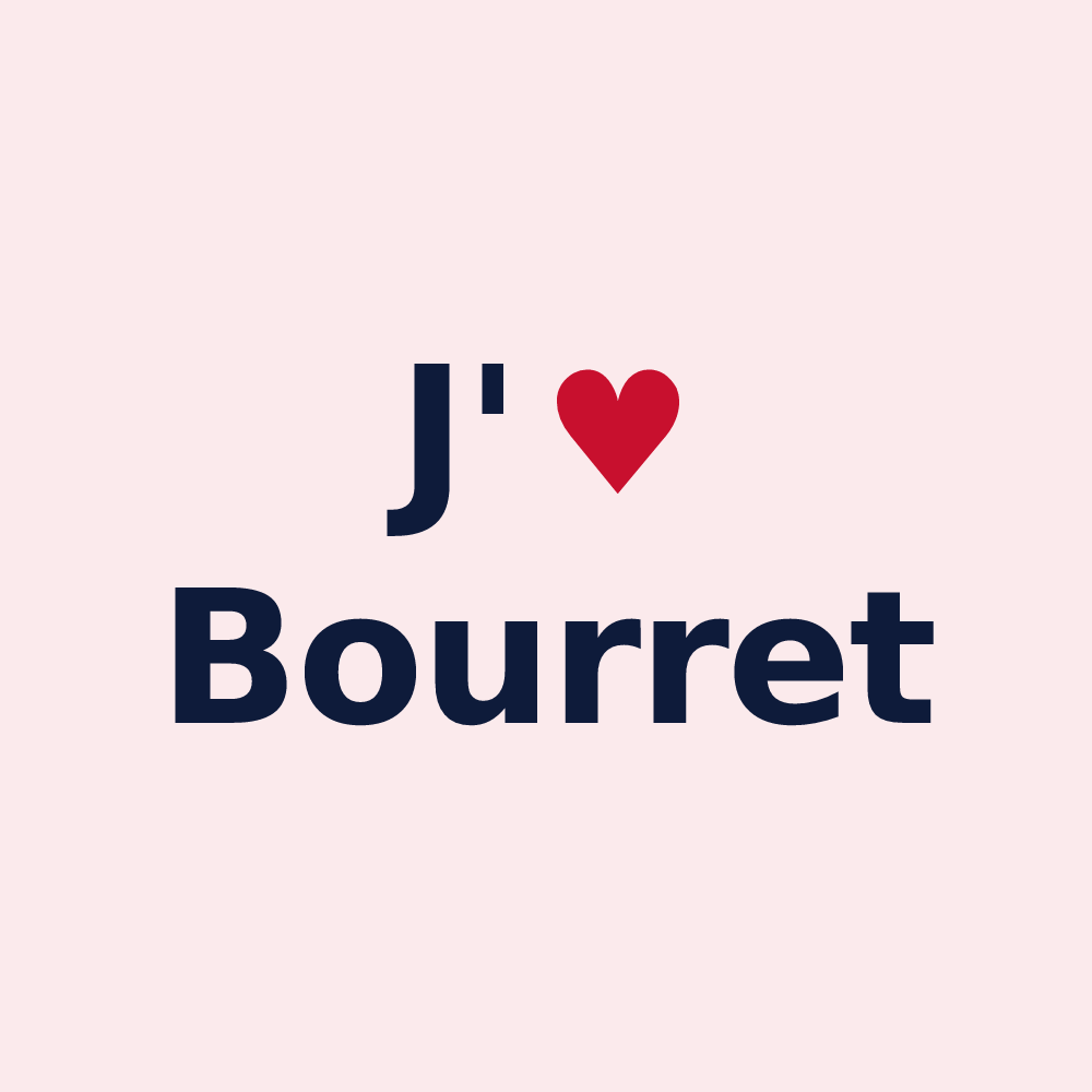 Magnet personnalisé Bourret — design J'aime Bourret